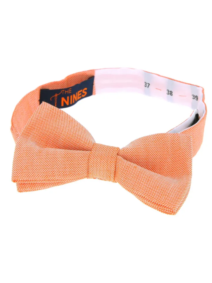 Nœud papillon orange en soie et lin nattés Bergame