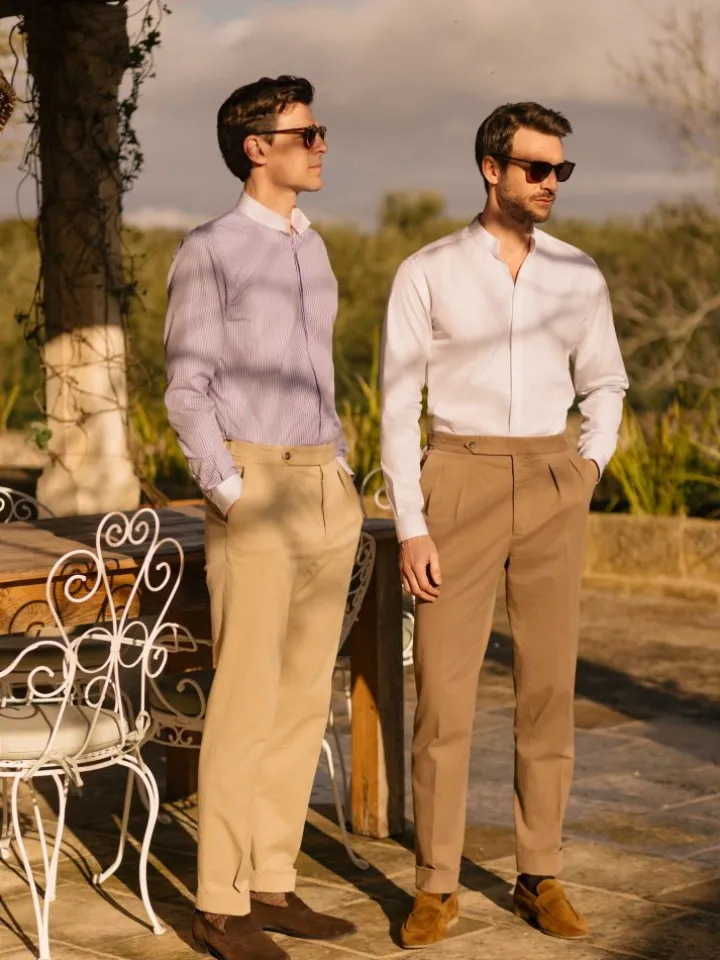 Pantalon à pinces havane - Bilbao