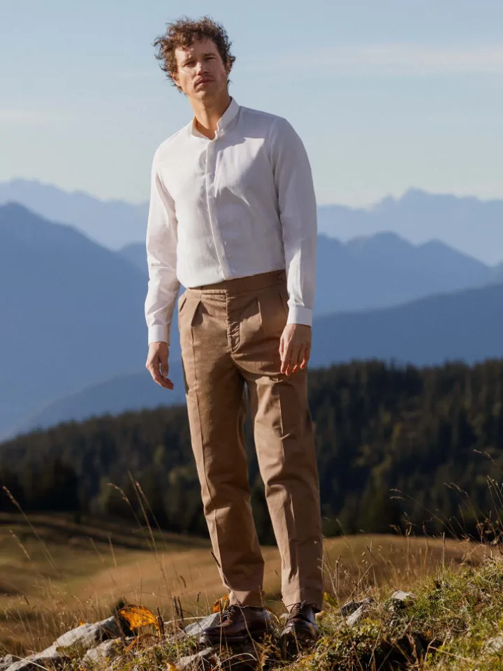 Pantalon à pinces havane - Bilbao