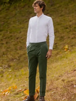 Pantalon à pinces vert thym - Bilbao