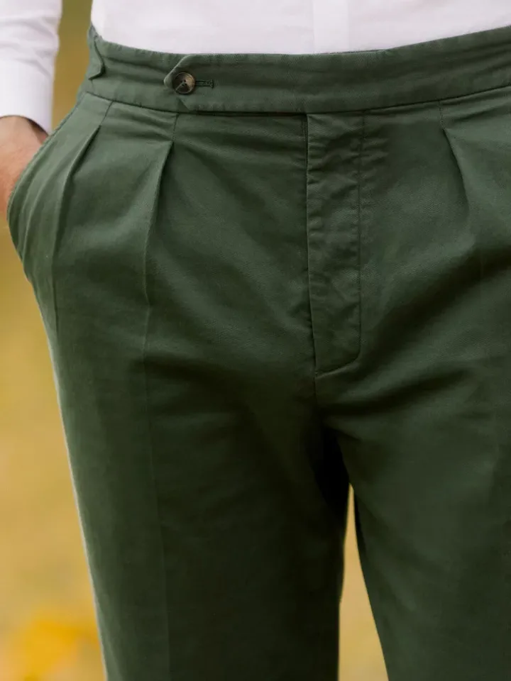 Pantalon à pinces vert thym - Bilbao