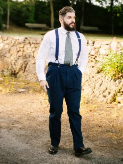 Pantalon taille haute bleu marine - Litha