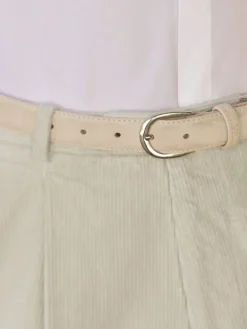 Pantalon taille haute en velours écru - Faro