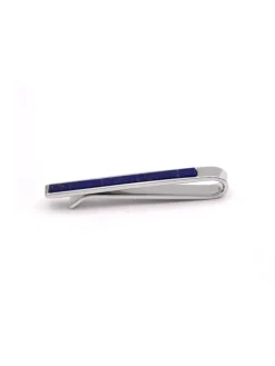 Pince à cravate argent massif et lapis lazuli Toledo