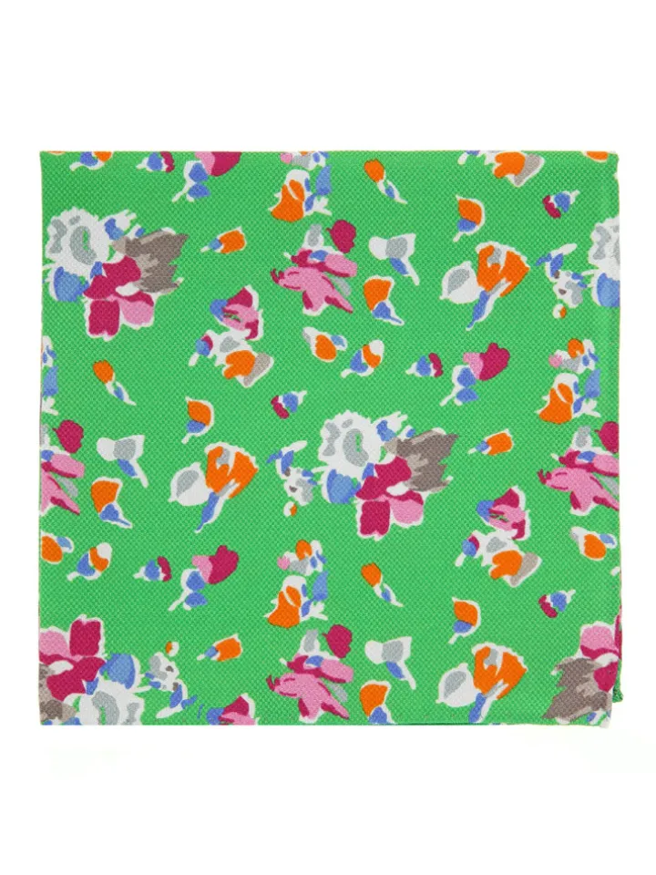Pochette de costume à fleurs vert