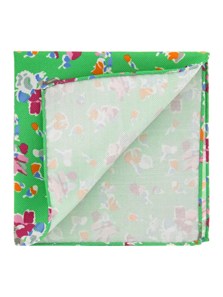 Pochette de costume à fleurs vert