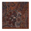 Pochette de costume à motif cachemire en laine réversible orange