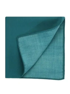 Pochette de costume en soie bleu canard Amalfi