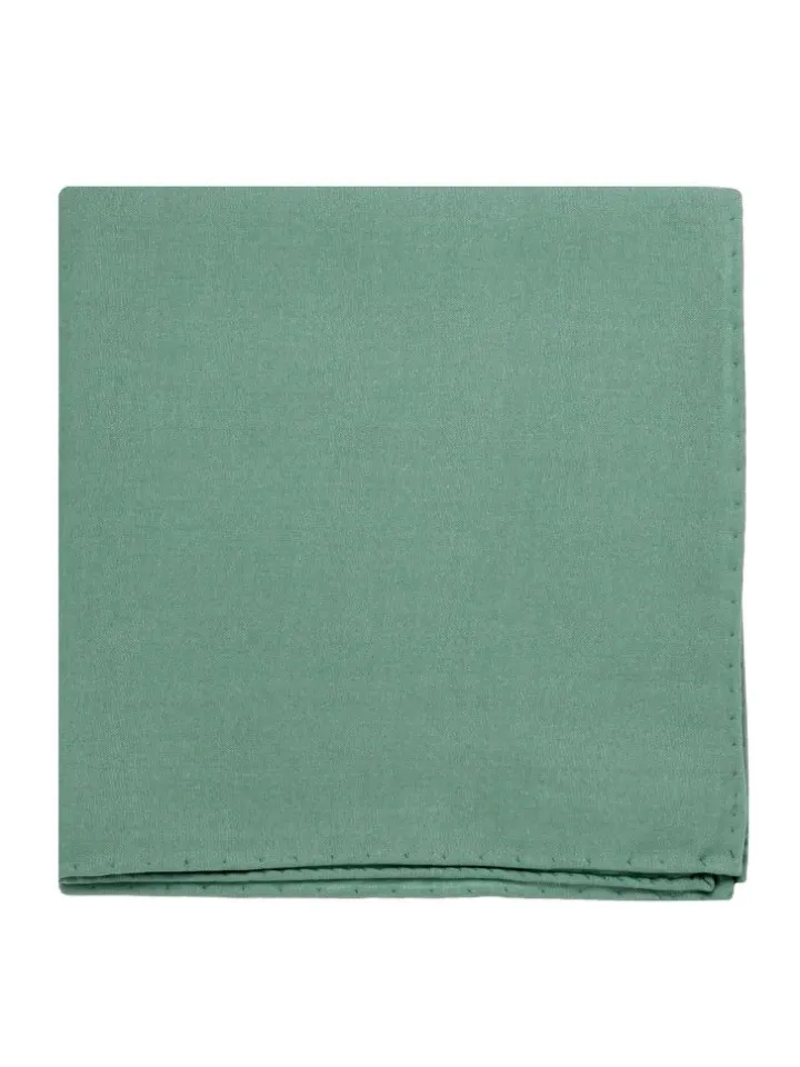 Pochette de costume en soie vert basilic Amalfi