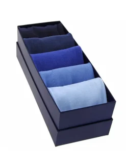 Semainier chaussettes coton bio - nuancier bleu