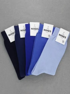 Semainier chaussettes coton bio - nuancier bleu