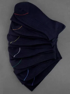 Semainier chaussettes fil d'Écosse bleu marine - 7 days