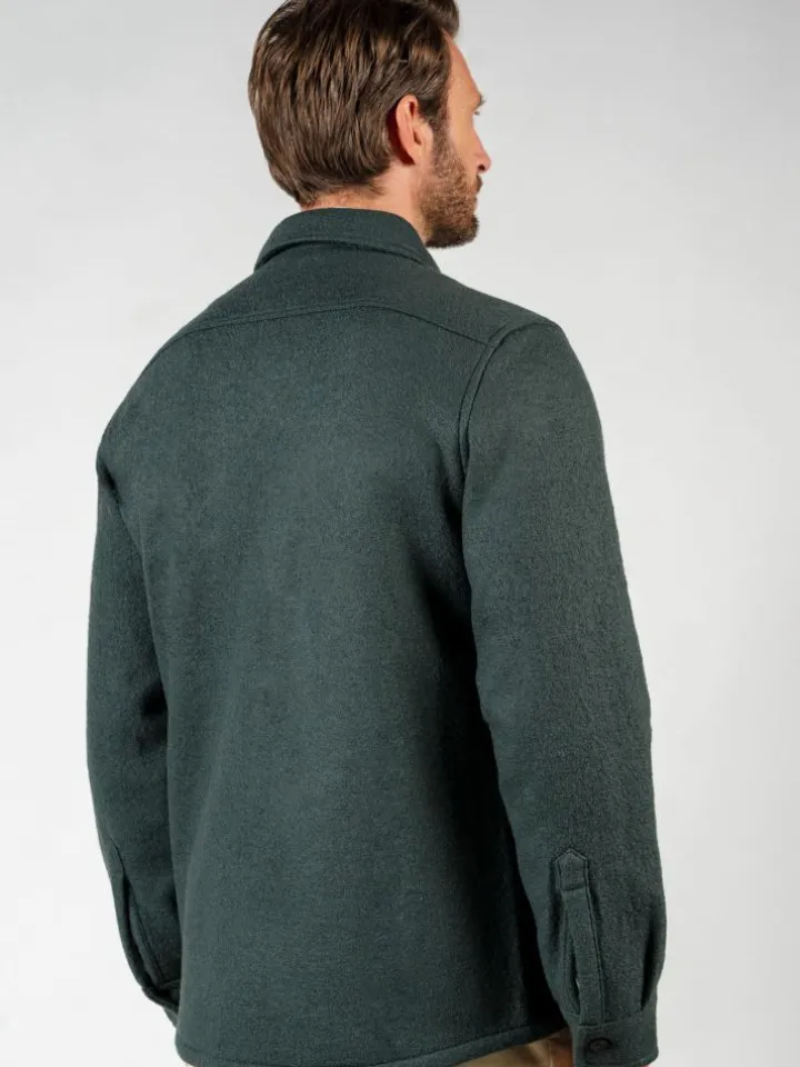 Surchemise en laine bouillie verte