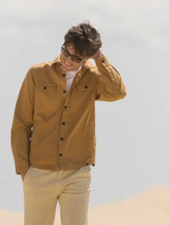 Surchemise lin coton camel