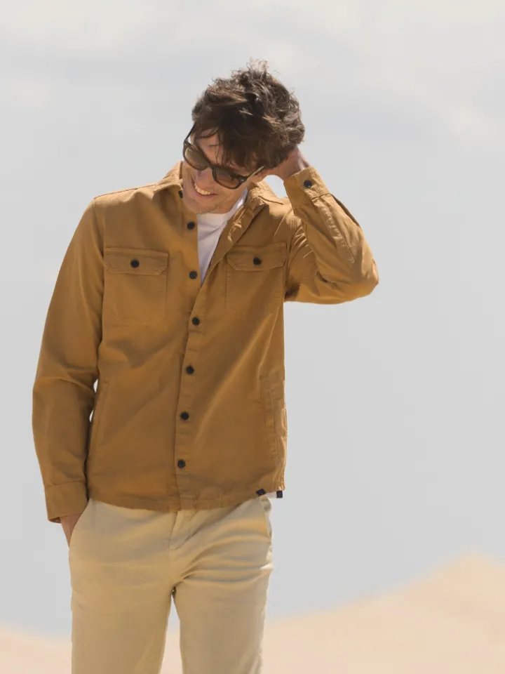 Surchemise lin coton camel