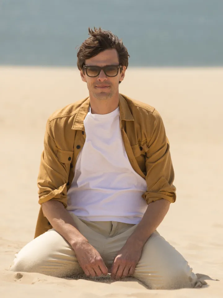 Surchemise lin coton camel