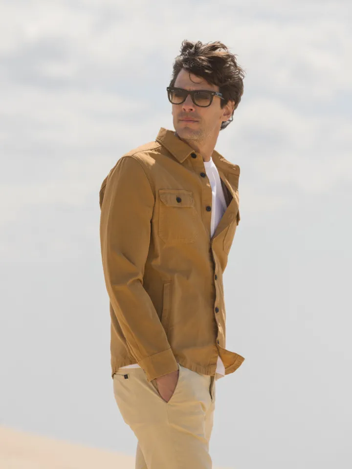 Surchemise lin coton camel
