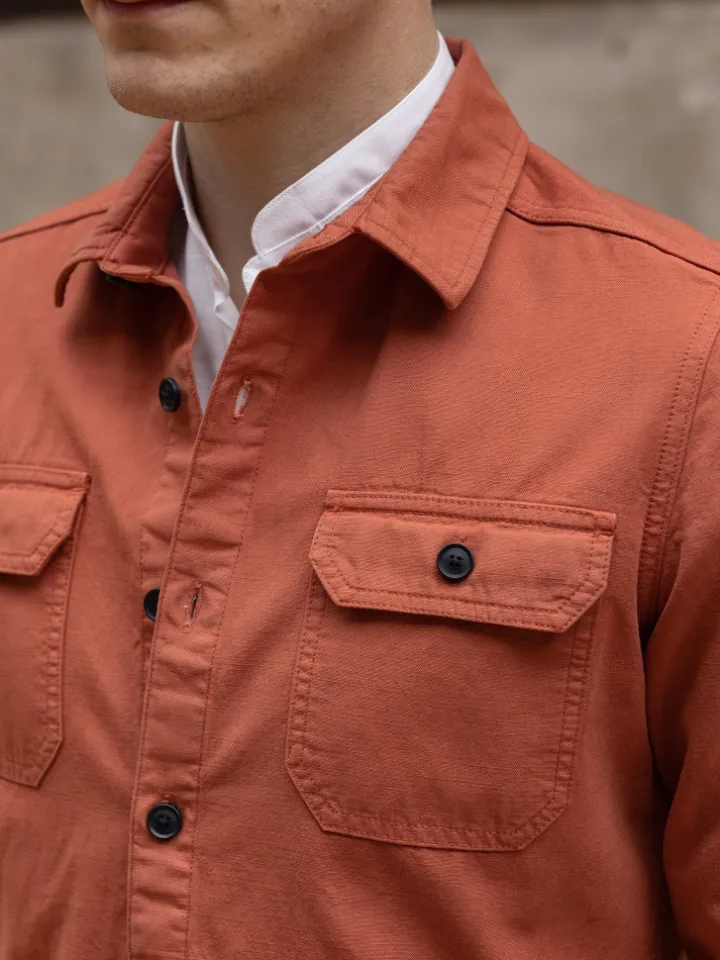 Surchemise lin coton terracotta