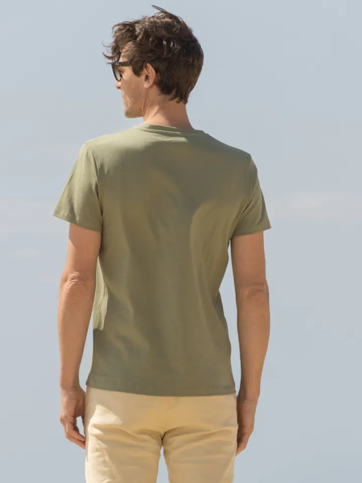 T-shirt en lin et coton bio vert sauge