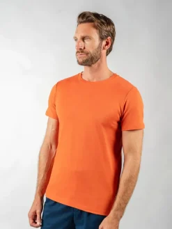 T-shirt en lin et coton bio terracotta